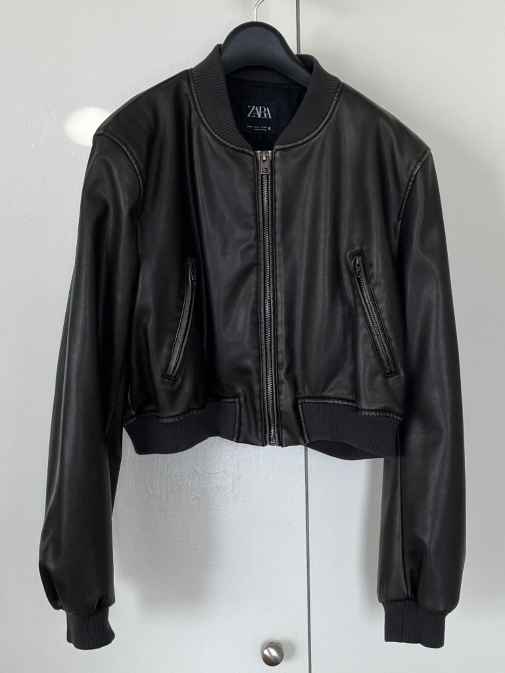 Zara faux leather bomber black (ref 4341/731)